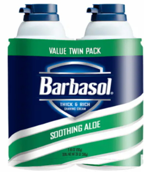 Twin Pack BARBASOL Rasierschaum 'Soothing Aloe' Thick & Rich 566 gr