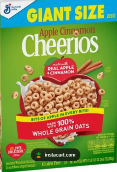 General Mills CHEERIOS 'Apple Cinnamon' Whole Grain Oats Gluten Free 762 gr