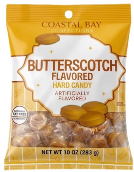 COASTAL BAY 'Butterscotch Flavor' Artificially Flavored Hard Candy 283 gr