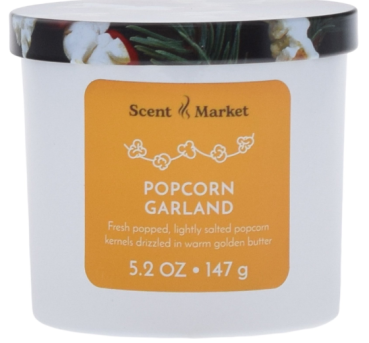 SCENT MARKET 'Popcorn Garland' Candle Duftglas Kerze 1 Docht 147 gr