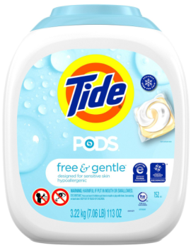 TIDE PODS 'Free & Gentle' Laundry Detergent, Sensitive Skin 152 Pacs 3220 gr