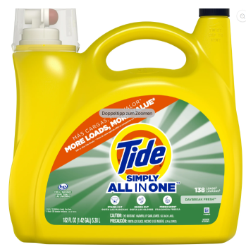 TIDE Simply All in One 'Daybreak Fresh' Laundry Detergent 138 Loads 5380 ml