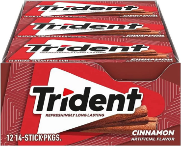 TRIDENT 'Cinnamon' Sugar Free Gum 15 x 14 Sticks = 210 Stick Sugar Free