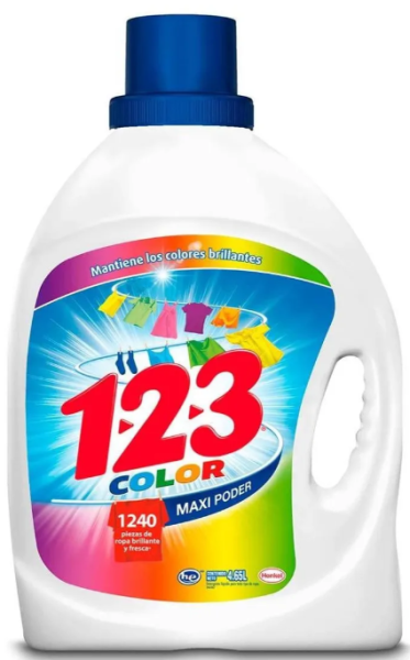 1-2-3 'Color' Powder Maxi Power Detergent, Flüssigwaschmittel 6450 ml Import USA