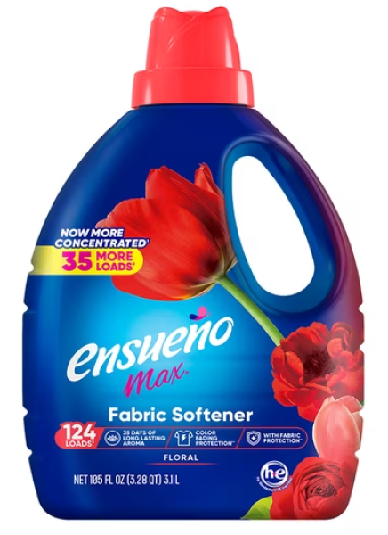 ENSUENO Max 'Floral' Liquid Fabric Softener, 124 Loads 3100 ml