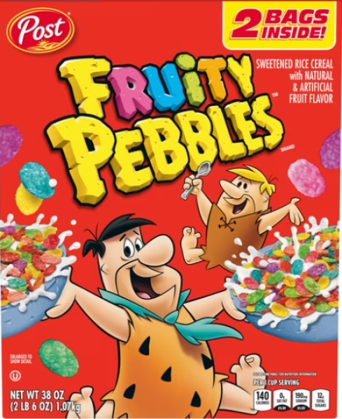 POST Fruity Pebbles Sweet Rice Cereal& Natural & Artifical Fruit Flavor 1070 gr