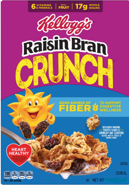 KELLOGG'S Raisin Bran 'Crunch' Toasted Flakes & Crunchy Oat Clusters 558 gr