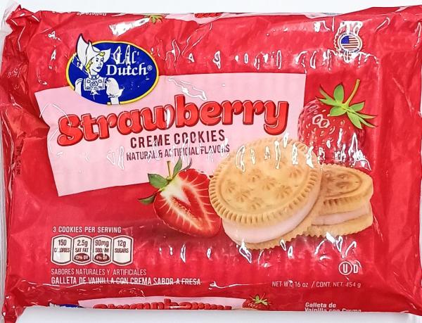 LIL DUTCH 'Strawberry' Creme Cookies Natural & Artificial Flavor 454 gr