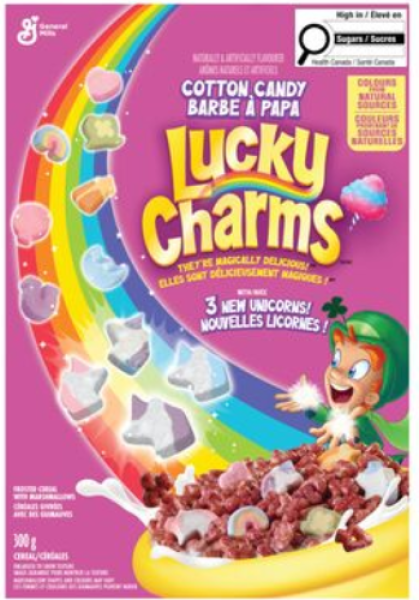 General Mills LUCKY CHARMS 'Cotton Candy' Candy Ceral & Marshmallows 297 gr