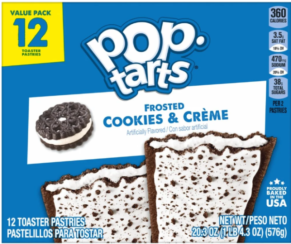 KELLOGG'S POP TARTS 'Cookies & Creme' Toaster Pastries 576 gr