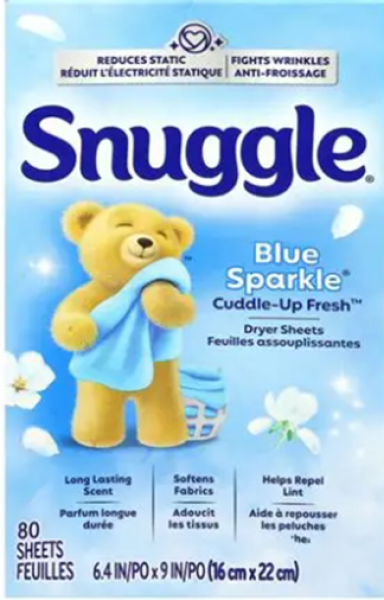 SNUGGLE 'Blue Sparkle' Cuddle-Up Fresh Dryer Sheets 80 Stück